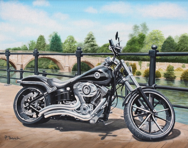 Pam French Harley at Bewdley Card Print
